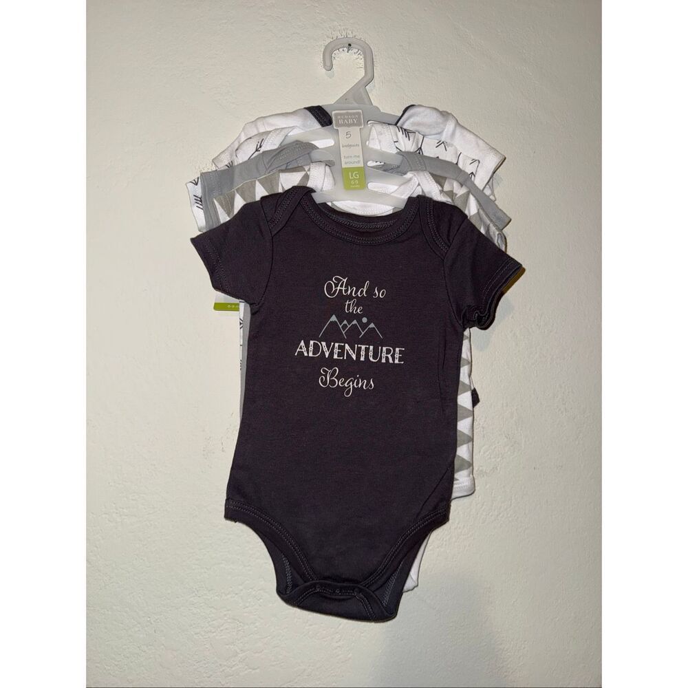Hudson Baby Boy’s One Piece Bodysuit Pack of 5 Size 6-9M